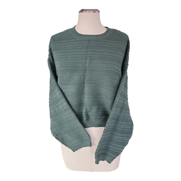 Billabong Chasing Light Scoop Neck Ribbed Sweater – Size L, Emerald Bay Green - Picture 2 of 11